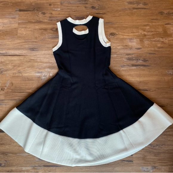 Kate Spade Quincy Brighton Black and Cream Dress XL Cashmere Silk Fit And Flare - Picture 6 of 16